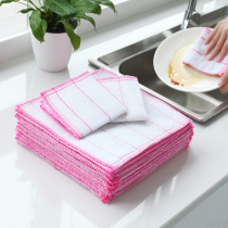 10-piece kitchen non-stick oil cotton yarn dishwashing cloth 100-piece cleaning cloth Double-sided absorbent non-hair-off rag Household cleaning towel