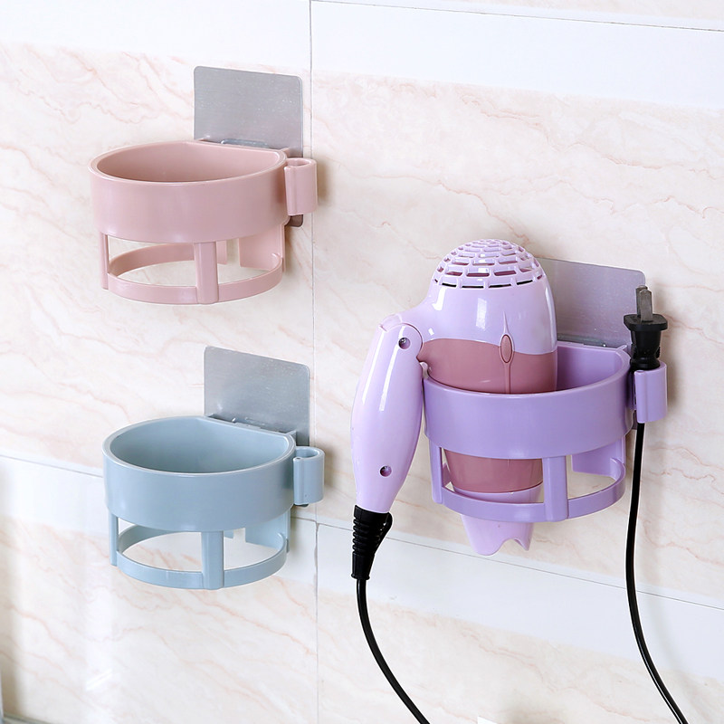 3 packs free punching bathroom hair dryer shelf bathroom hair dryer storage rack home wall hanging rack