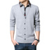 Fake hai chiếc áo thun dài tay trẻ trung áo len cardigan nam mùa đông cotton áo sơ mi cổ áo thun rộng kích thước áo len nam thời trang công sở nam Cardigan