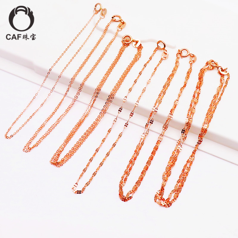 Love for Jewelry Russian 585 Purple Gold Bracelet New Pure 14K Color Gold Women's Rose Gold Double Row Field Character Chain