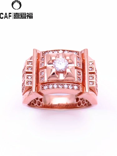 喜爱福 Ювелирное украшение, золотое модное кольцо, Россия, 14 карат, розовое золото