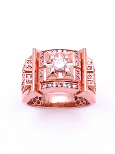 喜爱福 Ювелирное украшение, золотое модное кольцо, Россия, 14 карат, розовое золото