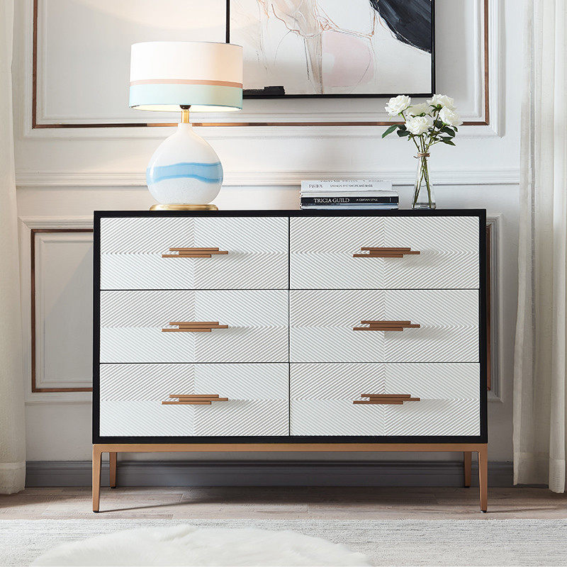 Modern simple light luxury three-drawer chest six-drawer small apartment six-drawer living room bedroom storage porch hall cabinet