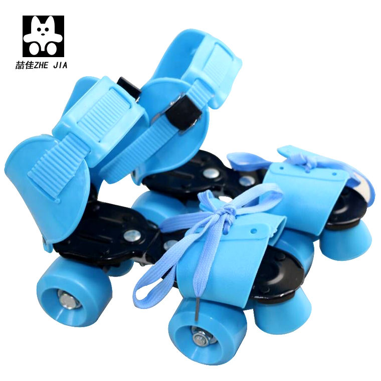Double-row roller skates Skate Skate Wheel Slide Shoes Thickened section Junior simple four-wheel skate Size adjustable Size