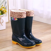 Gush Rain Shoes Lady Midtubes Warm Rain Boots Non-slip Women Style Water Shoes Rubber Shoes Adults Plus Cotton Water Boots Shoes