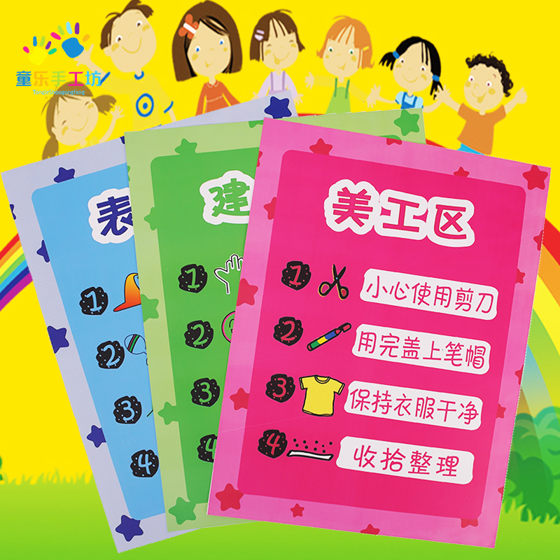 Kindergarten Area Rules Entrance Area Card Active Area Corner Arrangement Agreed Mark Area Corner Mark Classification Sticker-Taobao