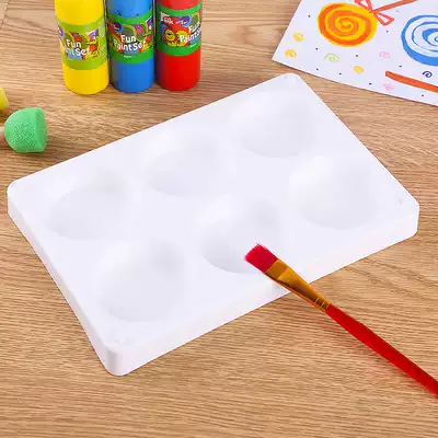 Pigment cup holder six-hole large anti-reverse type white high quality environmental protection children watercolor gouache acrylic pigment palette