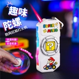 Креативный волчок для пальца, ветрозащитная прозрачная крутящаяся зажигалка для друга, антистресс, мигающий свет