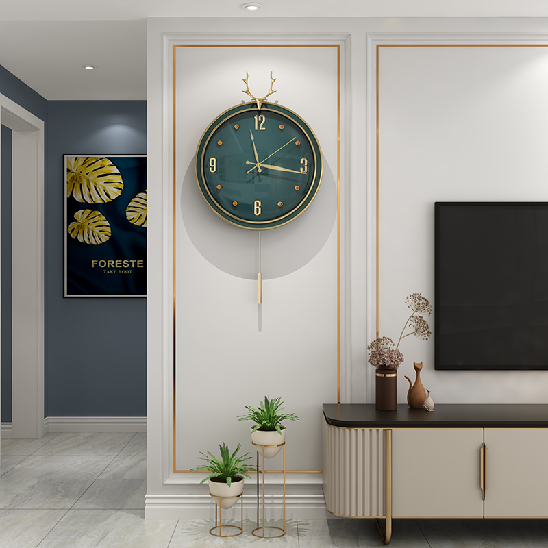 Nordic light luxury clock wall watch living room home fashion wall clock modern minimalist atmosphere net red mute wall clock