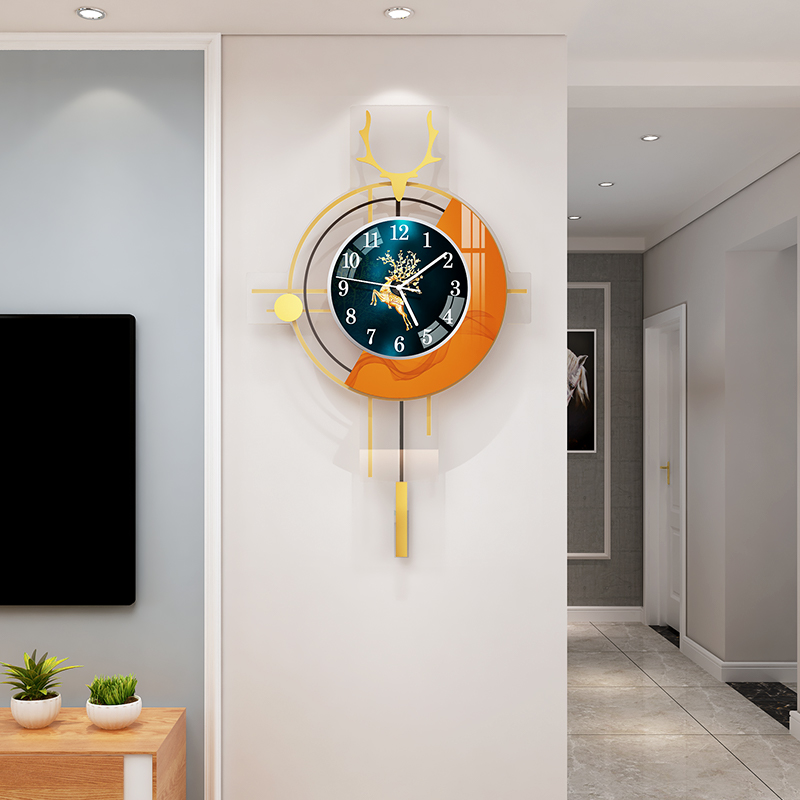 Light luxury dining room clock wall clock living room home modern simple wall clock creative net red fashion decoration wall watch