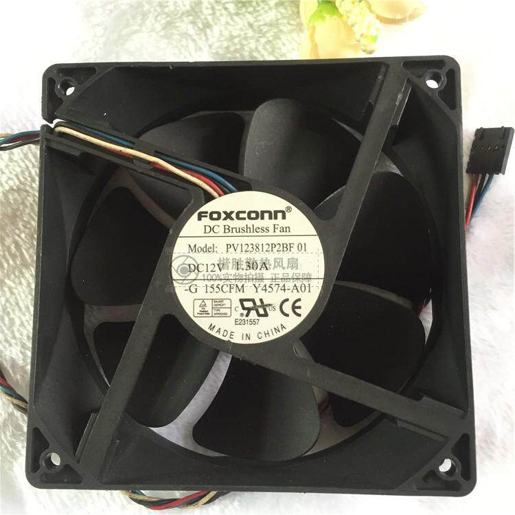 Foxconn PV123812P2BF 01 12V 1.30A 12038 12CM double ball cooling fan