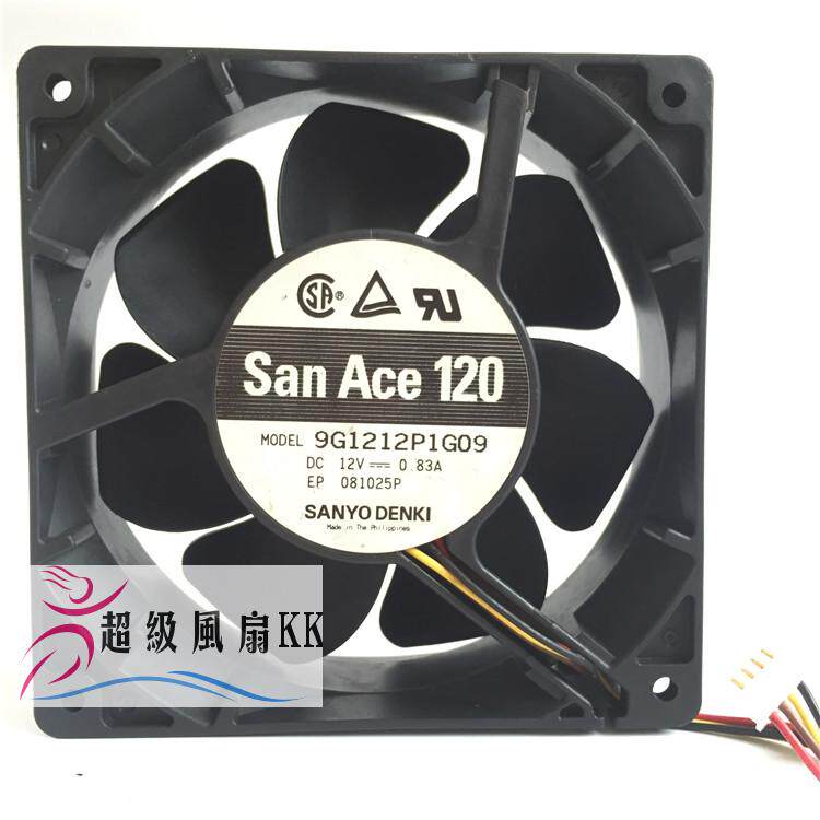 Sanyo 12038 12CM 12V 0 83A 9G1212P1G09 high air volume cooling fan double ball