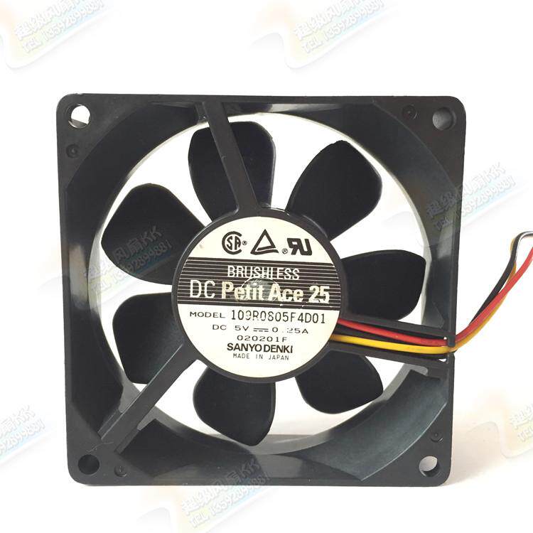 Sanyang 8025 0 5V 25A 25A 109R0805F4D01 8CM 3 Line USB Dual Ball Cooling Fan