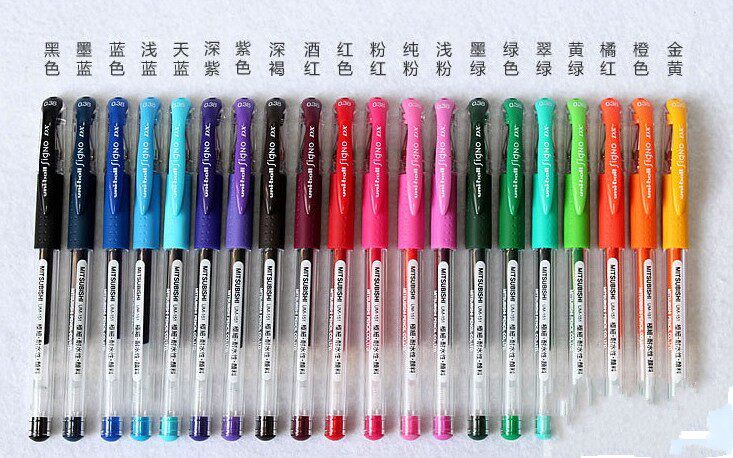 Japan Mitsubishi uni-ball UM-151 double bead addictive gel pen gel pen 0 38 accounting pen) white-collar pen