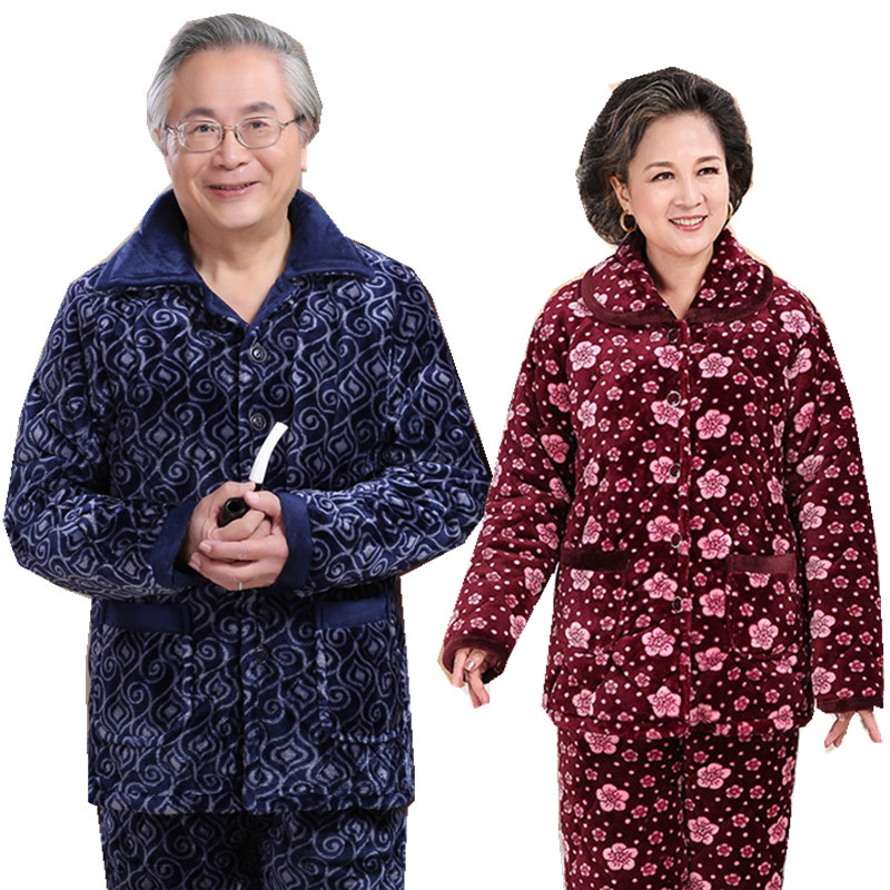 Áo ngủ cho mẹ và đồ mùa đông 5 60 70 80 tuổi Áo khoác cotton cho người già và áo khoác nam đồ ngủ hình thú