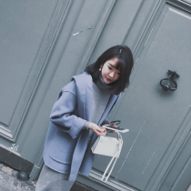 Golden mushroom mushroom can be paired with super many winter coats retro pile collar knitted dress women