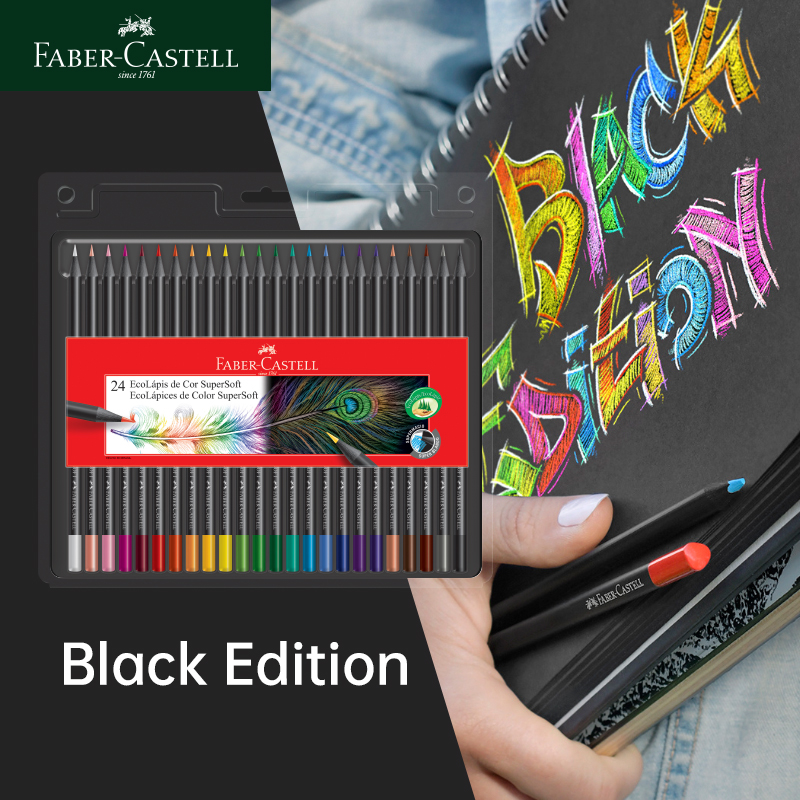 Faber-Castell black rod 24-color oily colored pencil creative painting children's professional hand-painted Honghui beginners painting adult students