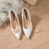 Свадебные туфли, летняя обувь для невесты на высоком каблуке, коллекция 2022, против усталых ног, французский стиль
