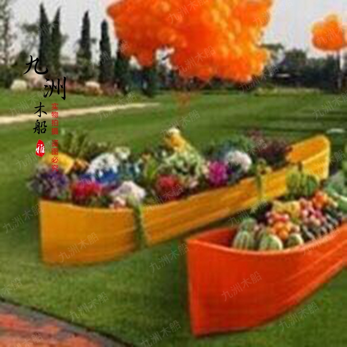 Wooden boat Fruit Placement Boat Landscape decorated wooden boat / wooden boat / wood furnishing crafts