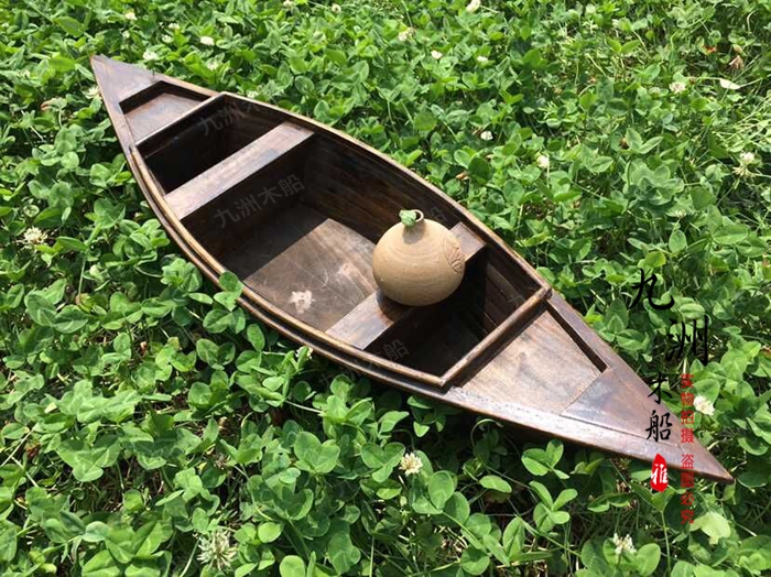 Wooden boat Eurostyle boat imitation ancient ship Decorative Boat Eurostyle Hand Rowing Landscape Ship Solid Wood Pendulum handicraft boat