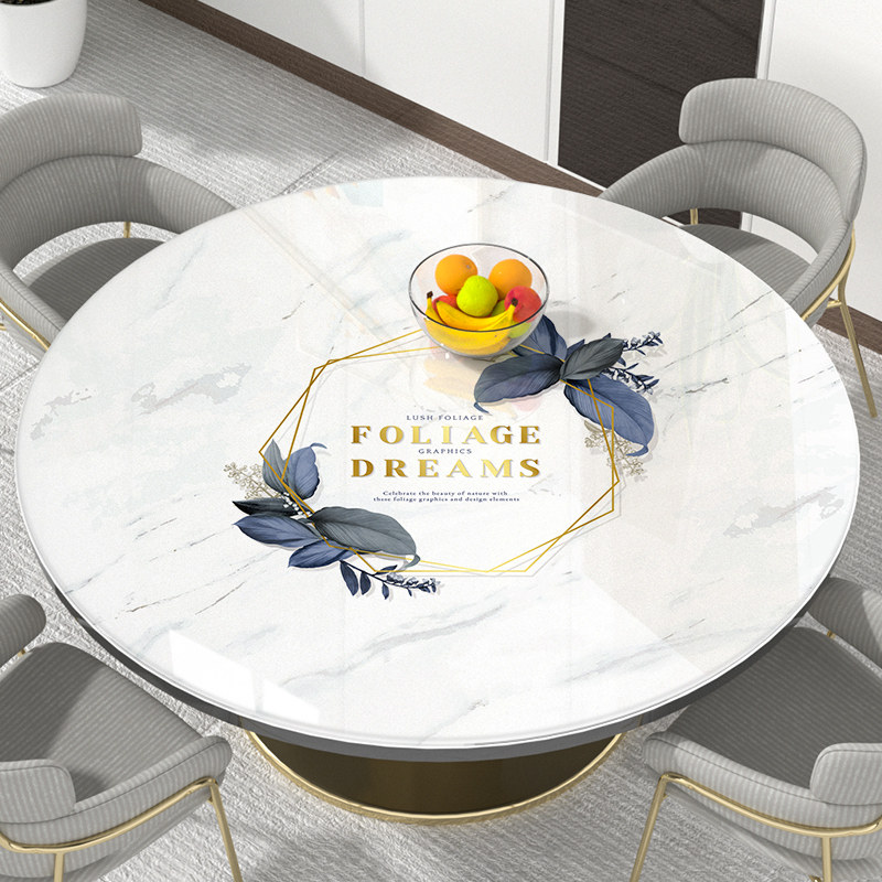 Nordic small round table cloth waterproof oil-resistant pvc round table mat anti-hot small round tea table mat household