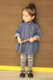 Japanese girls denim shirt dress long-sleeved doll collar spring and autumn shirt long children's baby trendy top