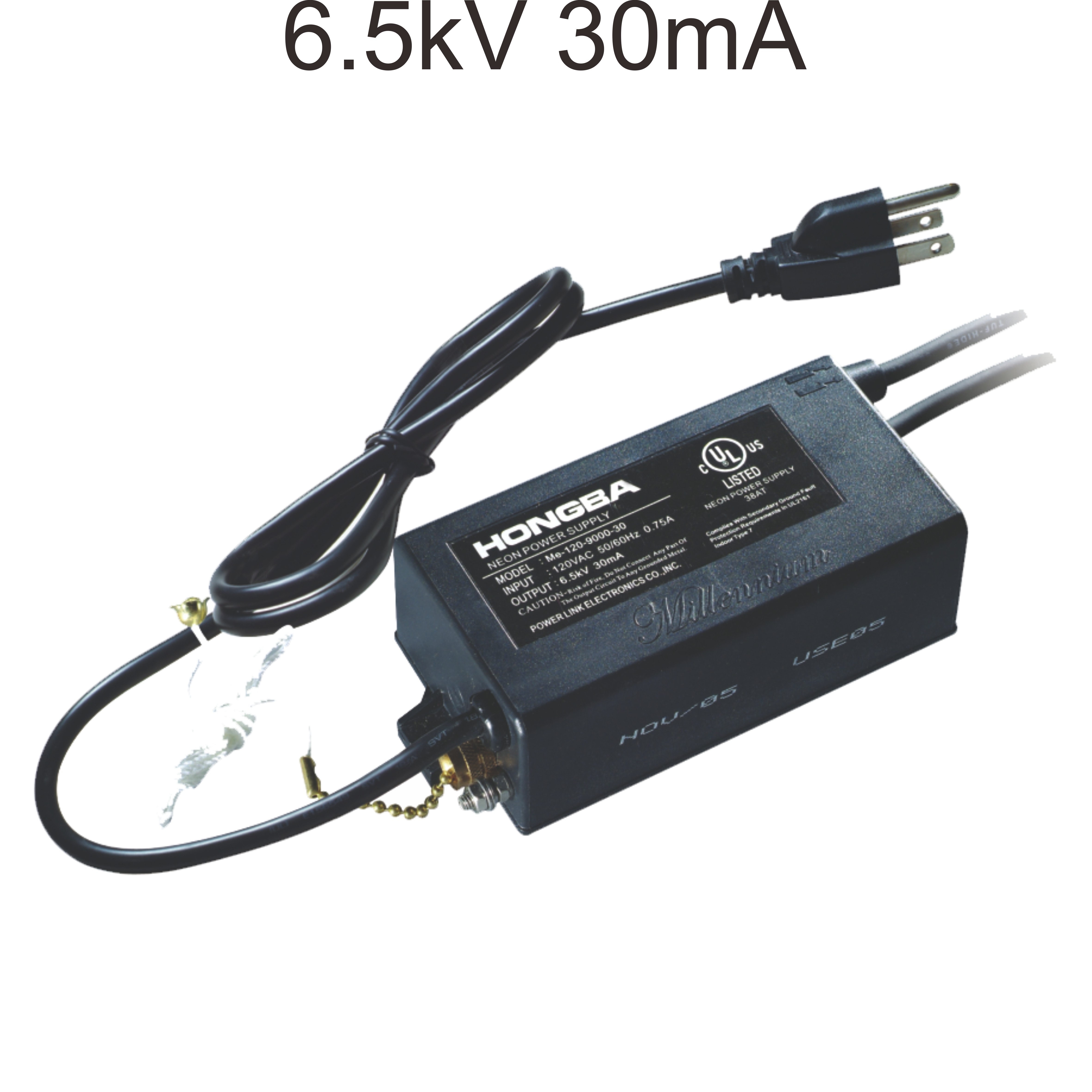 NeonPre iridescent brand ME-120-9000-30UL certified neon light electronic power transformer 6 5KV