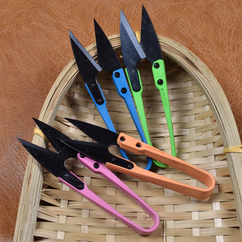 Lida line color thread scissors u-shaped yarn scissors Glue handle thread head scissors Handmade fishing sewing patchwork DIY small scissors