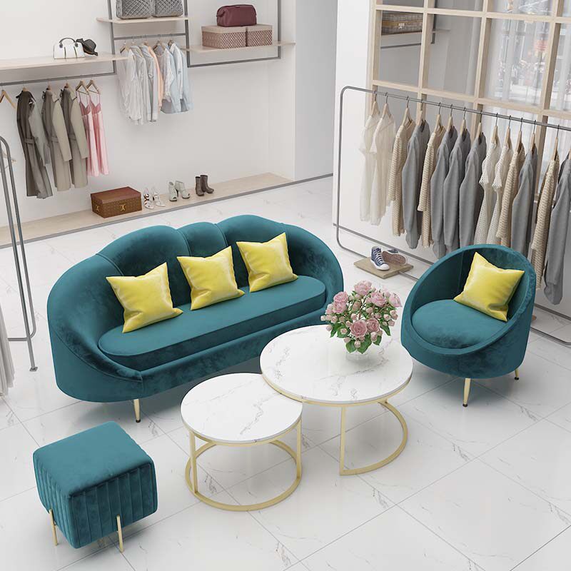 Nordic simple modern light luxury sofa small apartment coffee table table clothing store milk tea shop negotiation office wrought iron sofa