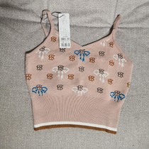 Small harnesses woman short spring retro ancient jacquard vest-knitted sweatshirt