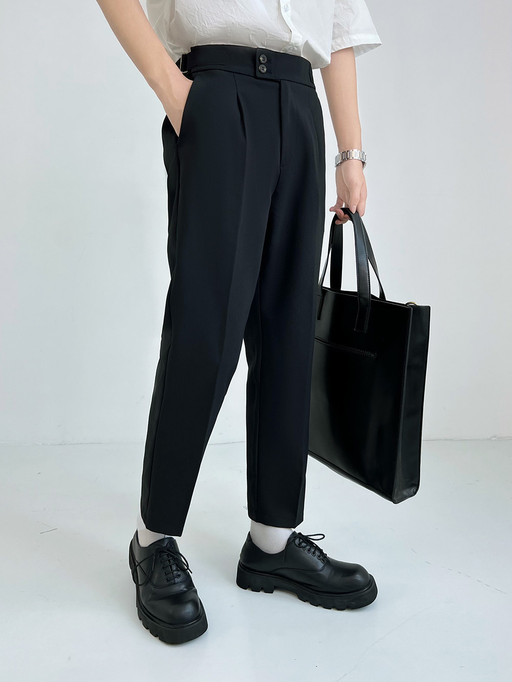 Неаполь небольшой брюки мужской свободный продвинутый драпировка девять очков весна талия случайный 𫔮 прямо костюм брюки 