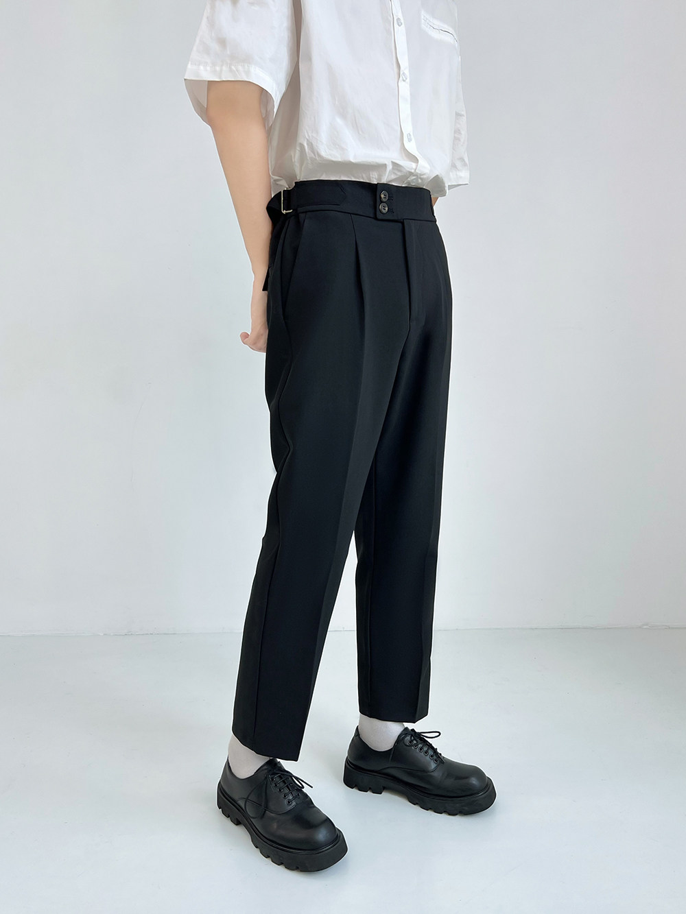 Неаполь небольшой брюки мужской свободный продвинутый драпировка девять очков весна талия случайный 𫔮 прямо костюм брюки 