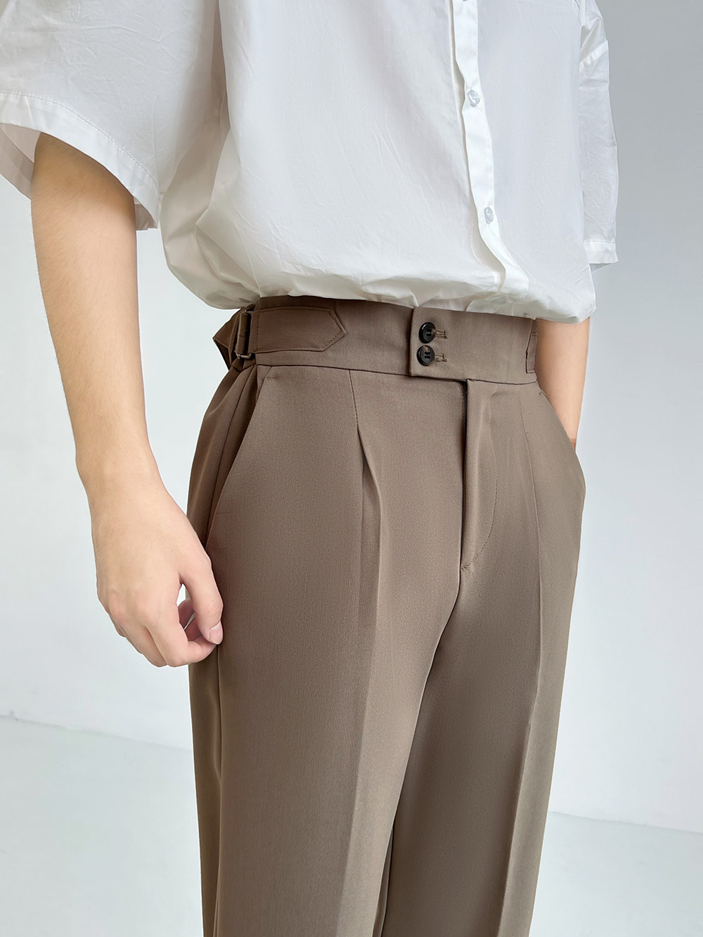 Неаполь небольшой брюки мужской свободный продвинутый драпировка девять очков весна талия случайный 𫔮 прямо костюм брюки 