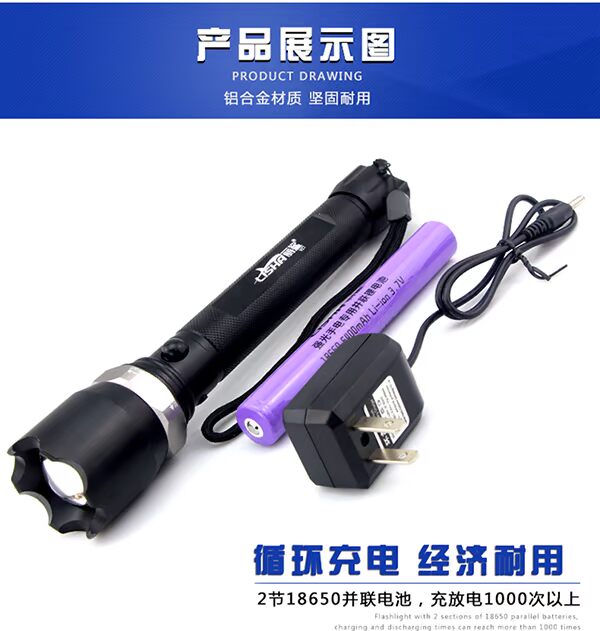 Zoom đèn chùm cao chói có thể sạc lại siêu sáng không thấm nước 5000 ánh sáng ngoài trời led tìm kiếm công suất cao đèn đeo đầu