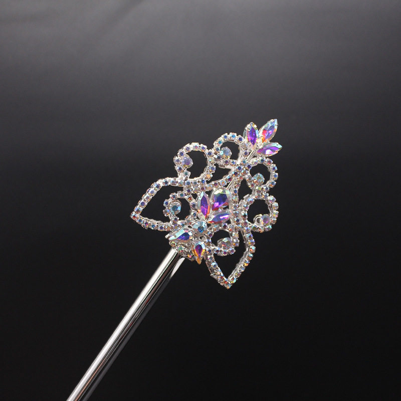 Korean Style Metal Full Diamond Magic Wand, Fashionable and Exquisite Wedding Fairy Wand, Goddess Beauty Pageant Scepter, Factory Direct Sale