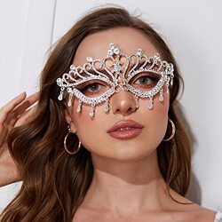 Bride's Mask headwear European and American wedding party jewelry rhinestones Su covered noodle banquet dress accessories women