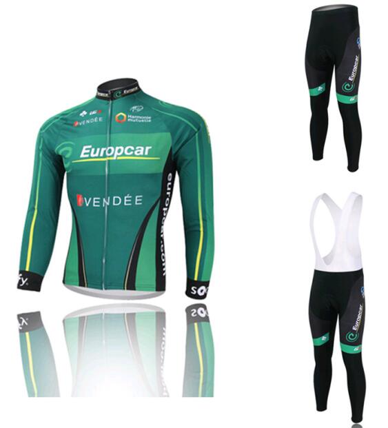2014 European Automobile VE men's summer breathable long-sleeved cycling suit with straps cycling suit for women~XS-4XL