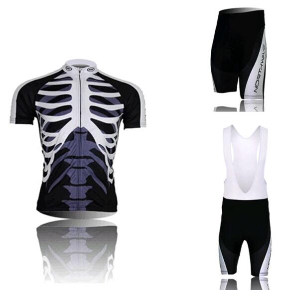 cycling wear 2011 skull skeleton elastic breathable bicycle short-sleeved cycling suit strap set