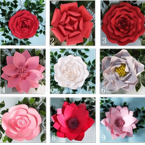 Three-dimensional paper flower wedding wedding decoration flower wall window stage background layout foam cardboard flower large handmade flower