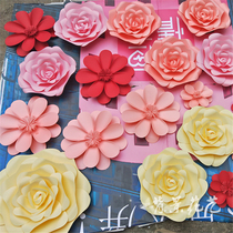 Three-dimensional paper flower handmade photo studio window decoration wedding stage background layout large simulation paper rose flower