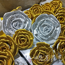Flash gold flashing silver flashing red large simulation hand-made flower rose wedding wedding window background layout