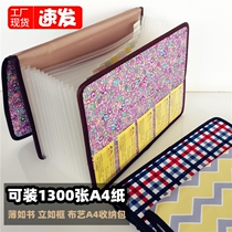 A4 Oxford cloth organ bag folder Multi-layer paper clip Student paper certificate ticket manual storage bag