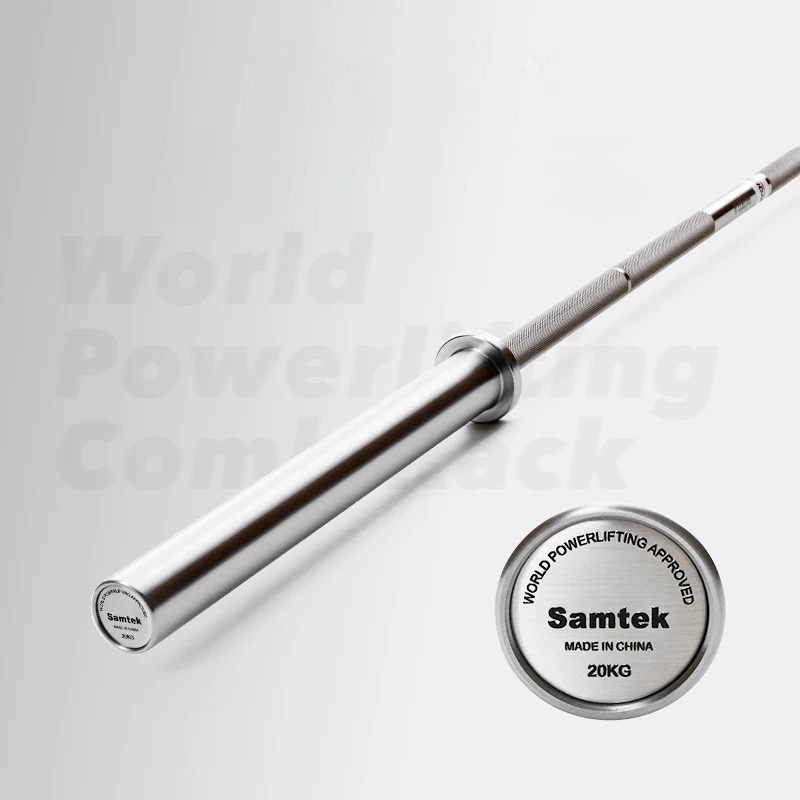 Samtek Stainless Steel Powerlifting Competition Bar Wp Certified Squat Deadlift Bench Press Three-Bar Barbell Bar