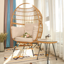 Outdoor lazy rattan sofa Birds Nest outdoor courtyard balcony small table and chair swing hanging chair hanging basket leisure lounge single