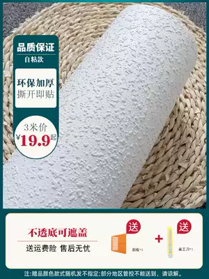 Thickened self-adhesive pure white wallpaper diatom mud granular sense modern simple Nordic clothing store wallpaper photo