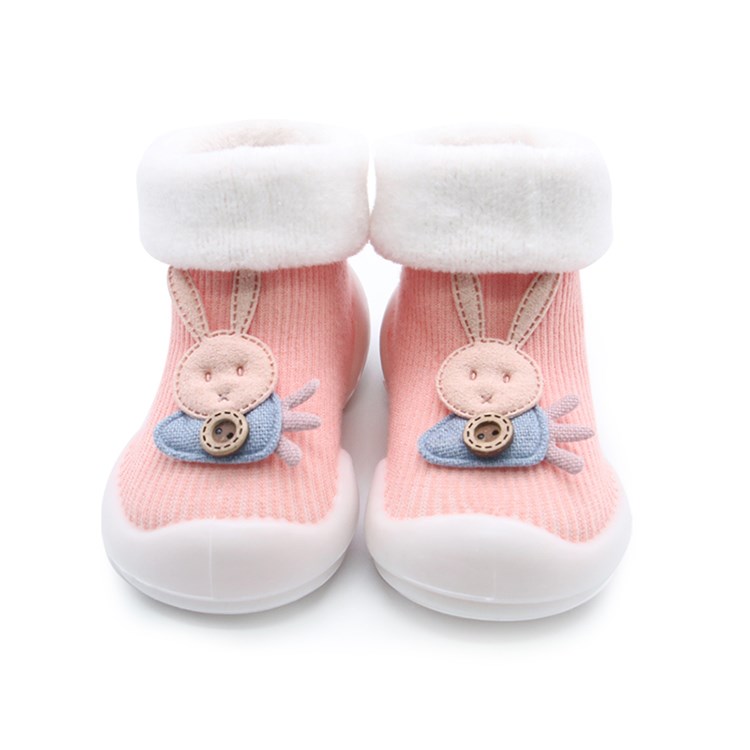 Floor socks baby non-slip autumn and winter warm toddler shoes baby soft bottom plus velvet thick bottom cool silicone shoes and socks