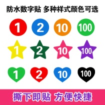 PVC waterproof number stickers Digital stickers Table cafe machine table seat number competition players self-adhesive digital stickers