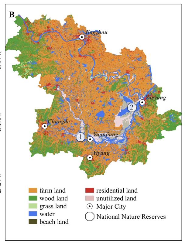 Dongting Lake Basin Elevation Dem Land Use Type Landuse River System Shp