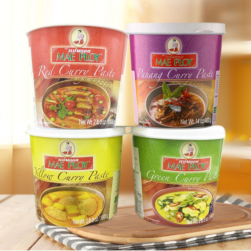 Thai Niang brand red, yellow and green curry sauce Thailand imported Thai Panan curry hot pot soup bottom commercial cooking bag