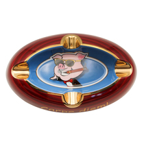 Japanese century SIGLO pig year cigar ashtray ceramic 4 Oval cigarette Cup cartoon pig pattern